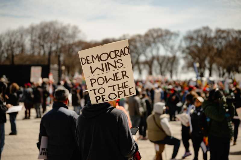 „No Kings Protest“ am 28. März 2026 nin Chicago (Illinois).