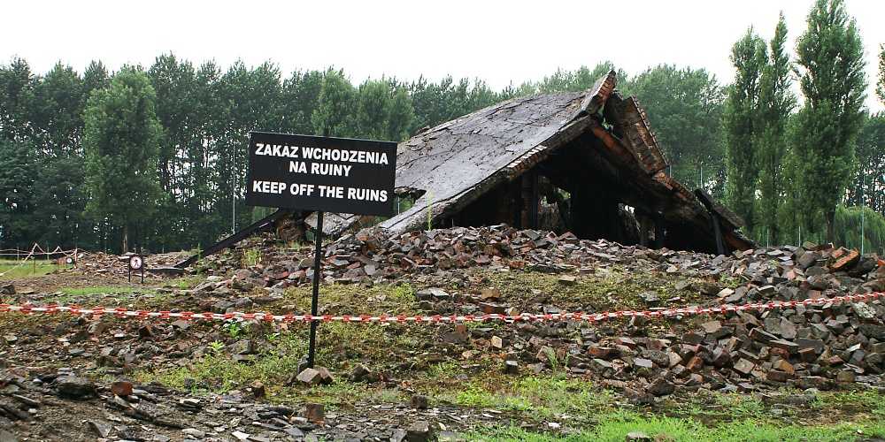 Reste des Krematoriums II in Birkenau